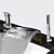 abordables Trous multiples-robinet de baignoire cascade monté sur le pont, robinet de salle de bain répandu baignoire robinet mélangeur de remplissage de baignoire romaine en laiton, pulvérisateur à 3 trous avec tuyau d&#039;eau chaude froide