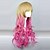 billiga Halloween Wigs-Cosplay-peruker Herr Dam 26 tum Värmebeständigt Fiber Fuschia Animé
