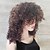 economico Parrucche lace sintetiche-Parrucche sintetiche Kinky Curly Riccio Parrucca Corto Marrone Capelli sintetici 16 pollice Per donna Capelli con colpi di sole / Balayage Parrucca riccia stile afro Marrone