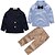 cheap Sets-Toddler Boys&#039; Clothing Set Long Sleeve Navy Blue Solid Colored Cotton Party School Daily Active Regular / Fall