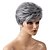 Недорогие старший парик-серые парики для женщин синтетический парик свободная волна парик короткие серые синтетические волосы темные корни серые парики