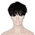 cheap Human Hair Capless Wigs-Human Hair Blend Wig Short Straight Pixie Cut With Bangs Straight Short Glueless Machine Made Women&#039;s Natural Black #1B