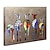 זול ציורים אבסטרקטיים-ציור שמן צבוע-Hang מצויר ביד אופקי חיות אומנות פופ מודרני ללא מסגרת פנימית / בד מגולגל