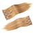 abordables Extensions cheveux naturels-Febay A Clipser Extensions de cheveux Naturel humains Droit Cheveux Naturel humain Extensions Naturelles Femme Blond clair