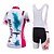 baratos Conjuntos de Roupa de Homem-Malciklo Women&#039;s Short Sleeve Cycling Jersey with Bib Shorts Black / Red White+Red Floral Botanical Bike Jersey Bib Tights Padded Shorts / Chamois Breathable Quick Dry Anatomic Design Ultraviolet