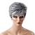 abordables perruque plus âgée-gris perruques pour femmes perruque synthétique lâche vague perruque courte gris cheveux synthétiques racines foncées gris perruques
