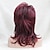 Χαμηλού Κόστους Συνθετικές Trendy Περούκες-Συνθετικές Περούκες Κυματιστό Κυματιστό Κούρεμα με φιλάρισμα Με αφέλειες Περούκα Μεσαίο Μαύρο / Βουργουνδία Συνθετικά μαλλιά Γυναικεία Πλευρικό μέρος Κόκκινο Hivision