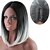 cheap Synthetic Trendy Wigs-Cosplay Costume Wig Synthetic Wig Straight Straight Bob Wig Medium Length Grey Synthetic Hair Women‘s Ombre Hair Dark Roots Middle Part Gray