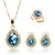 cheap Jewelry Sets-Women&#039;s Crystal Jewelry Set Gold Plated Fashion Include Bridal Jewelry Sets Blue For Party Gift