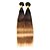billige Tre bundter weaves af menneskehår-3 Bundler Hårvæver Brasiliansk hår Lige Menneskehår Extensions Menneskehår 300 g Nuance 10-26 inch Nuance Fuldt hoved sæt / 8A / Ret