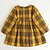 Χαμηλού Κόστους Φορέματα-Νήπιο Κοριτσίστικα Βασικό Βίντατζ Καθημερινά Εξόδου Ριγέ Houndstooth Τετράγωνο Καρό Με κοψίματα Κεντητό Πεπαλαιωμένο Στυλ Μακρυμάνικο Φόρεμα Κίτρινο / Χαριτωμένο