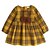 Χαμηλού Κόστους Φορέματα-Νήπιο Κοριτσίστικα Βασικό Βίντατζ Καθημερινά Εξόδου Ριγέ Houndstooth Τετράγωνο Καρό Με κοψίματα Κεντητό Πεπαλαιωμένο Στυλ Μακρυμάνικο Φόρεμα Κίτρινο / Χαριτωμένο