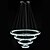 abordables Éclairages circulaires-4 anneaux 80cm dimmable cristal pendentif lumière LED lustre métal galvanisé moderne contemporain 110-120v 220-240v