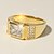 baratos Anéis-Homens Anel de banda Diamante Zircônia Cubica Dourado Zircão Titânio Aço Formato Circular Clássico Elegante Vintage Casamento Diário Jóias