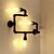 abordables Apliques de pared-Lámparas de pared industriales de la tubería negras luces creativas restaurante cafe bar apliques de pared acabado pintado de 3 luces