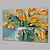 abordables Peintures fleurs/botaniques-Peinture à l&#039;huile Hang-peint Peint à la main Format Horizontal Nature morte A fleurs / Botanique Contemporain Moderne Toile étirée / Toile tendue