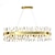 cheap Unique Chandeliers-1-Light 100 cm Crystal Pendant Light Gold Eye Protection Chandelier Metal Painted Finishes LED Chic &amp; Modern 110-120V 220-240V