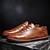 baratos Sapatos Oxford para Homem-Homens sapatos Pele Napa / Pele Primavera Conforto / Mocassim Oxfords Caminhada Preto / Marron / Khaki