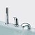 tanie Baterie wannowe-Bateria wannowa - Nowoczesny Chrom Wanna rzymska Zawór ceramiczny Bath Shower Mixer Taps / Dwa uchwyty Trzy otwory