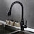 cheap Kitchen Faucets-Brass Kitchen Faucet,Single Handle One Hole Oil-rubbed Bronze Pull-out Spray Widespread Tall High Arc Vessel Antique Kitchen Taps with Hot and Cold Switch