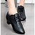 levne Moderní taneční obuv-Pánské Boty na moderní tance Koženka Podpatky Nízký podpatek Obyčejné Taneční boty Černá