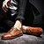 baratos Sapatos Oxford para Homem-Homens sapatos Pele Napa / Pele Primavera Conforto / Mocassim Oxfords Caminhada Preto / Marron / Khaki