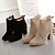 baratos Botas de mulher-Mulheres Sapatos Flanelado Inverno Botas da Moda Botas Sem Salto Mocassim Preto / Khaki