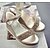 cheap Women&#039;s Sandals-Women&#039;s Shoes PU(Polyurethane) Spring / Summer Comfort Sandals Creepers Gold / Silver