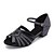 preiswerte Lateinamerikanische Schuhe-Damen Schuhe für den lateinamerikanischen Tanz Sandalen Glitzer Blockabsatz Schwarz und Silbern Silber Gold Klammer-Verschluss Funkelnde Schuhe / Leder / Professionell