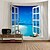 cheap Wall Tapestries-Window Landscape Wall Tapestry Art Decor Blanket Curtain Picnic Tablecloth Hanging Home Bedroom Living Room Dorm Decoration Polyester Sea Ocean Beach