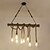 baratos Pendente Cluster-8-head 100 cm corda de cânhamo do vintage com luzes pingente de bambu sotão criativo sala de estar restaurante loja de roupas lâmpada