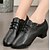 levne Moderní taneční obuv-Pánské Boty na moderní tance Koženka Podpatky Nízký podpatek Obyčejné Taneční boty Černá