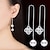 preiswerte Ohrringe-Damen Perlen Tropfen-Ohrringe Lang Clover damas Modisch Elegant Künstliche Perle Ohrringe Schmuck Silber / Purpur Für Alltag Zeremonie