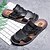 halpa Miesten sandaalit-Miesten Sandaalit Comfort-kengät Valopäällykset Slingback sandaalit Kausaliteetti ulko- Kävely Mikrokuitu Musta Khaki Sininen Kevät Kesä