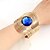 cheap Bracelets-Women&#039;s Sapphire Citrine Synthetic Sapphire Cuff Bracelet Solitaire Ladies Vintage Fashion Oversized western style Stainless Steel Bracelet Jewelry Gold / Silver For Ceremony Evening Party