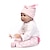 tanie Lalki niemowlaki-NPKCOLLECTION 22 in Lalki Reborn Zabawka dla dzieci i niemowląt Dziewczynki Reborn Baby Doll Noworodek Jak żywy Słodkie Interakcja rodziców i dzieci Ręcznie nakładane rzęsy z ubraniami i akcesoriami