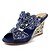 abordables Zuecos y sandalias de mujer-Mujer Sandalias Zuecos y pantuflas Sandalias con Cuña Lentejuelas cristal brillo Tacones de cuña Fiesta y Noche Floral Verano Pedrería Cristal Tacón Cuña Punta abierta Vintage Poliuretano Mocasín