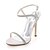 cheap Wedding Shoes-Women&#039;s Sandals Wedding Party &amp; Evening Solid Colored Wedding Sandals Summer Sparkling Glitter Buckle Pumps Open Toe Classic Minimalism Sweet Walking Satin Ankle Strap Silver White Ivory
