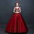 Χαμηλού Κόστους Ιστορικές &amp; Vintage Στολές-Πριγκίπισσα Rococo Αναγέννησης φόρεμα διακοπών Φορέματα Κοστούμι πάρτι Χορός μεταμφιεσμένων Τουαλέτα Γυναικεία Στολές Κόκκινο Πεπαλαιωμένο Cosplay Αμάνικο Μακρύ