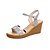 preiswerte Damensandalen-Damen Schuhe PU Sommer Sandalen Keilabsatz Klett Silber / Golden / Keilabsätze