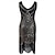 cheap Historical &amp; Vintage Costumes-The Great Gatsby Charleston Roaring 20s 1920s The Great Gatsby Roaring Twenties Cocktail Dress Flapper Dress Prom Dresses Women&#039;s Sequins Costume Golden / White / Black Vintage Cosplay Sleeveless