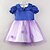 billige Kjoler-Toddler Little Girls&#039; Dress Jacquard Solid Colored Color Block Party Daily Backless Flower Layered Blue Red Cotton Short Sleeve Casual Dresses Summer / Cute / Mesh / Lace / Bow