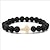 cheap Men&#039;s Jewelry-Men&#039;s 1PC Cuff Links Bead Bracelet Good Luck Bracelet Birthday Daily Sideways Cross Fashion Natural Black