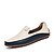 preiswerte Herrenpantoletten &amp; -slipper-Herren Bootsschuhe Komfort Schuhe Loafer fahren Britisch Alltag Outdoor Mikrofaser Weiß Blau Frühling Sommer