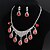 זול סטים של תכשיטים-בגדי ריקוד נשים סט תכשיטים פרח ארופאי אופנתי עגילים תכשיטים אדום עבור חתונה יומי
