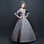 cheap Historical &amp; Vintage Costumes-Baroque Renaissance Vacation Dress Dress Outfits Party Costume Masquerade Women&#039;s Lace Lace Costume Gray Vintage Cosplay 3/4 Length Sleeve Floor Length Long Length Ball Gown Plus Size Customized