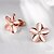 cheap Earrings-Women&#039;s Cubic Zirconia Stud Earrings Floral / Botanicals Flower Ladies Classic Zircon Rose Gold Plated Earrings Jewelry Silver / Rose Gold For Daily Office &amp; Career