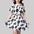 tanie Casualowe sukienki-Dzieci Mało Dla dziewczynek Sukienka Kwiaty Codzienny Nadruk Biały Czarny Krótki rękaw Moda miejska Sukienki Lato