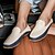 preiswerte Herrenpantoletten &amp; -slipper-Herren Bootsschuhe Komfort Schuhe Loafer fahren Britisch Alltag Outdoor Mikrofaser Weiß Blau Frühling Sommer
