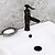 billiga Klassisk-olja-gnidad brons handfat kran, svart vattenfall centerset enkelhandtag ett hål badkranar med varm- och kallvattenbrytare